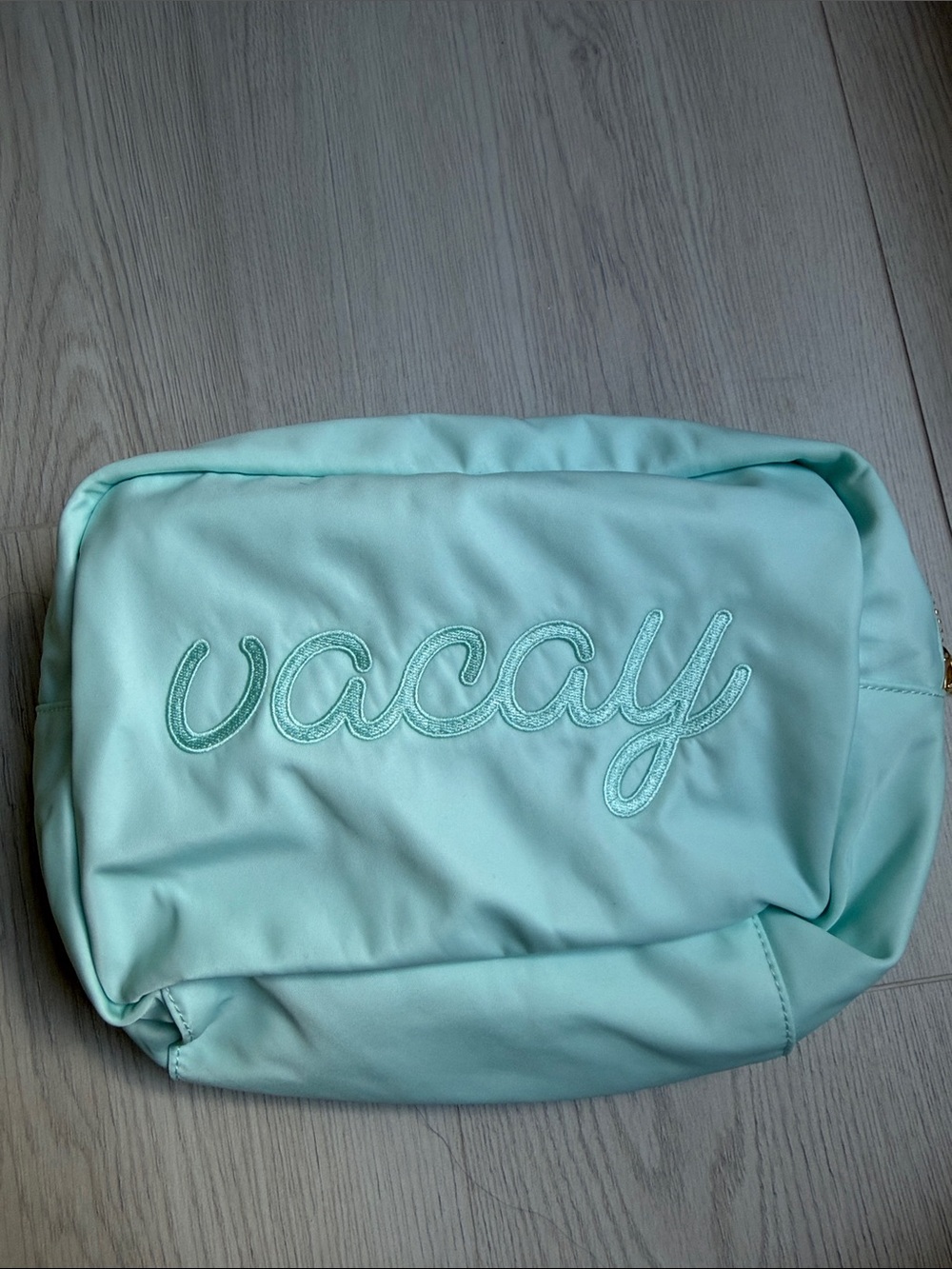 Vacay Stoney clover Embroidered Cosmetic Pouch - Mint